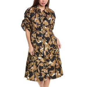 Crosby by Mollie Burch Whit Undone Abstract Print Midi Shirtdress Small